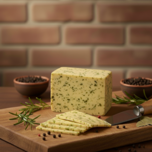 Mishti Gourmet Premium Artisanal Basil Cheddar Cheese 200g