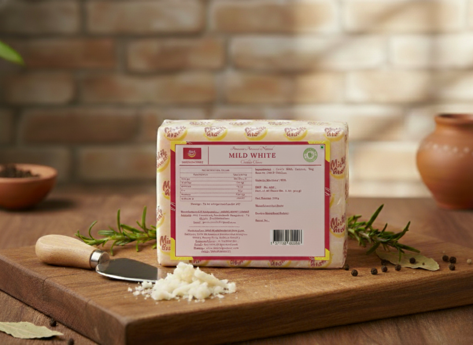 Mishti Gourmet Premium Artisanal Natural Mild White Cheddar 200g